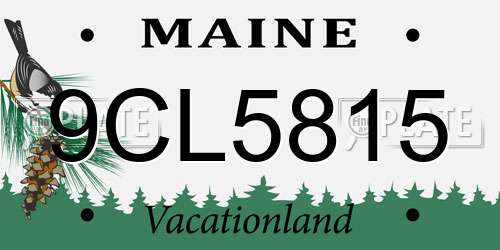 9CL5815 Maine License Plate