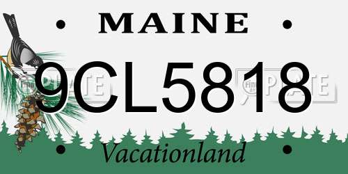 9CL5818 Maine License Plate