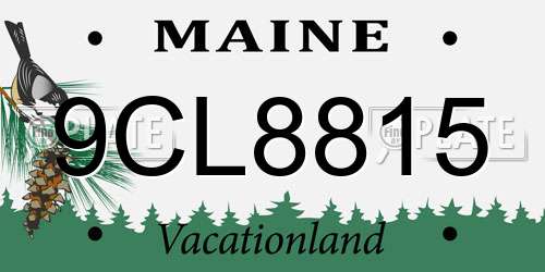9CL8815 Maine License Plate
