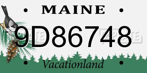 9D86748 Maine License Plate