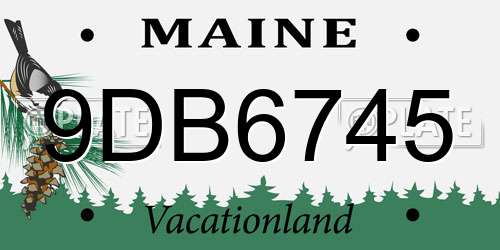 9DB6745 Maine License Plate