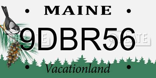 9DBR56 Maine License Plate
