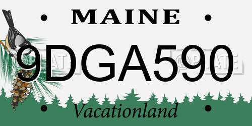 9DGA590 Maine License Plate
