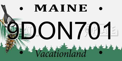 9DON701 Maine License Plate