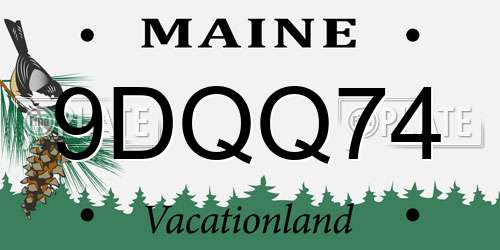 9DQQ74 Maine License Plate