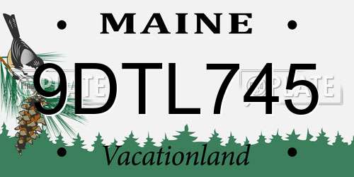 9DTL745 Maine License Plate