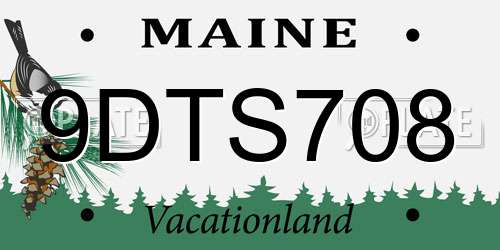 9DTS708 Maine License Plate