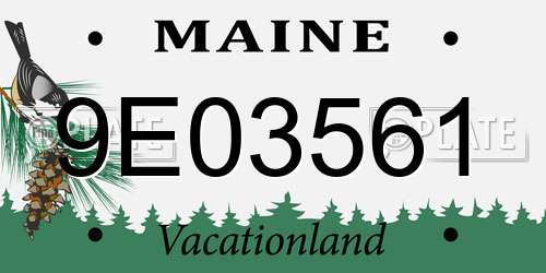 9E03561 Maine License Plate