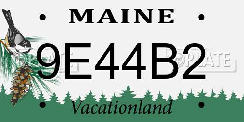 9E44B2 Maine License Plate