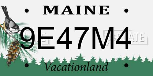 9E47M4 Maine License Plate