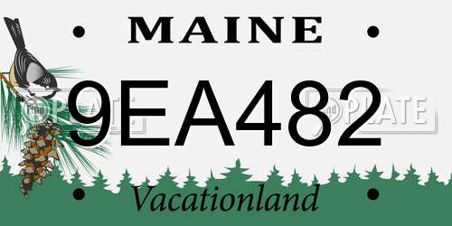 9EA482 Maine License Plate