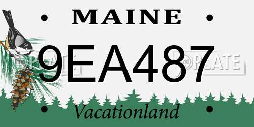 9EA487 Maine License Plate