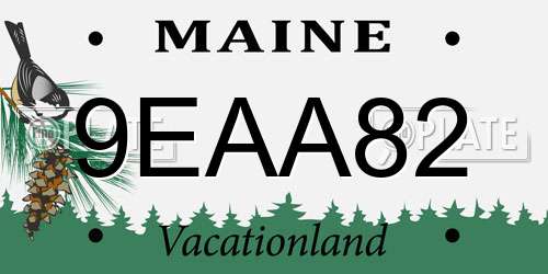 9EAA82 Maine License Plate