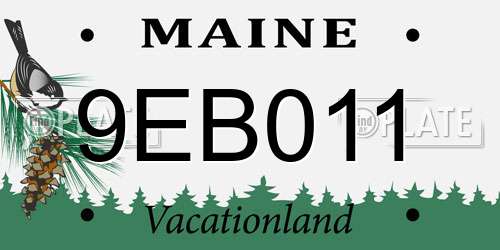 9EB011 Maine License Plate