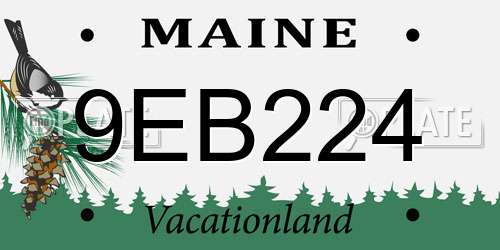 9EB224 Maine License Plate