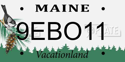 9EBO11 Maine License Plate