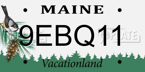 9EBQ11 Maine License Plate
