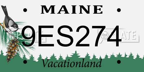 9ES274 Maine License Plate