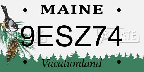 9ESZ74 Maine License Plate