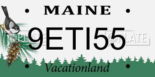 9ETI55 Maine License Plate