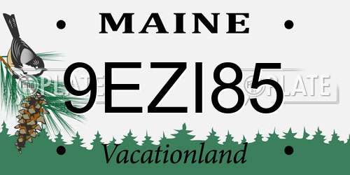 9EZI85 Maine License Plate