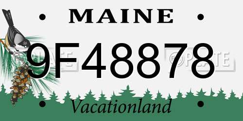 9F48878 Maine License Plate