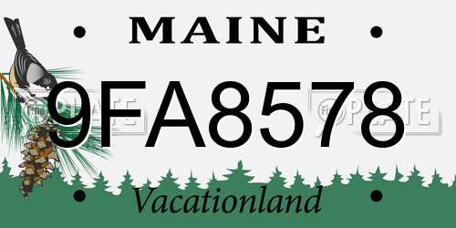 9FA8578 Maine License Plate