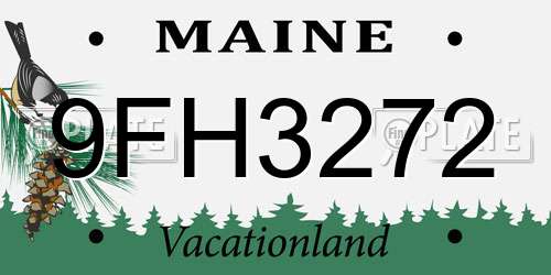 9FH3272 Maine License Plate