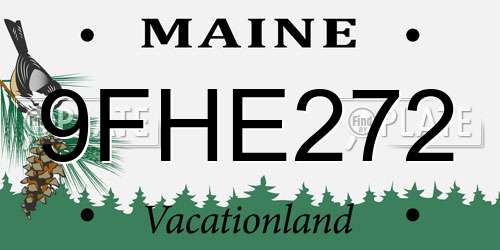 9FHE272 Maine License Plate