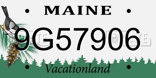 9G57906 Maine License Plate