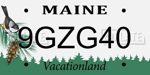 9GZG40 Maine License Plate