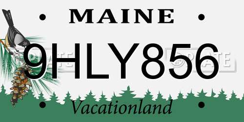 9HLY856 Maine License Plate