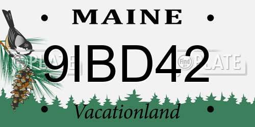 9IBD42 Maine License Plate