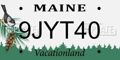 9JYT40 Maine License Plate