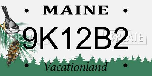 9K12B2 Maine License Plate