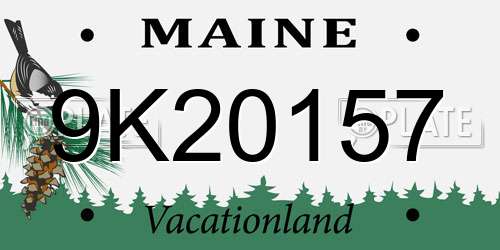 9K20157 Maine License Plate