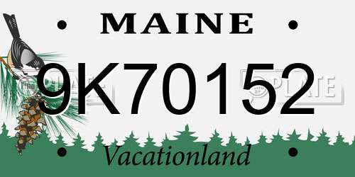 9K70152 Maine License Plate