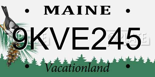 9KVE245 Maine License Plate