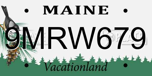9MRW679 Maine License Plate