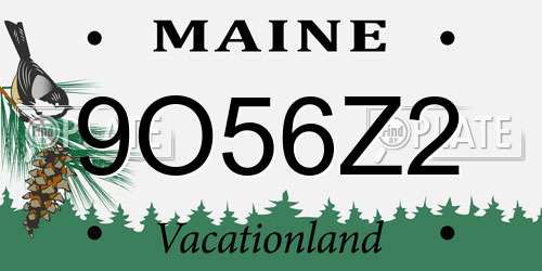 9O56Z2 Maine License Plate