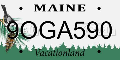 9OGA590 Maine License Plate