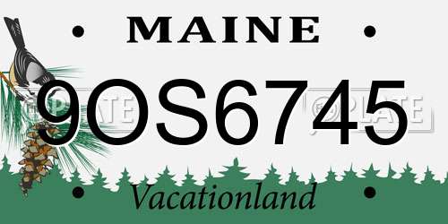 9OS6745 Maine License Plate
