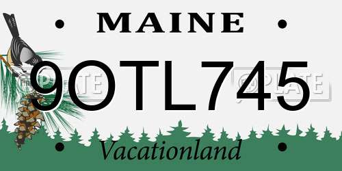 9OTL745 Maine License Plate