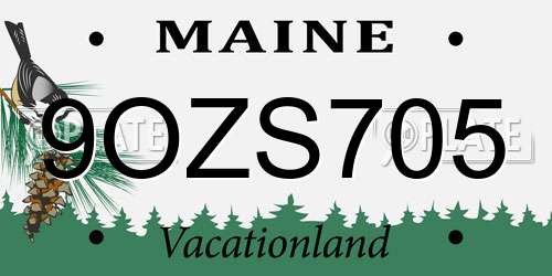 9OZS705 Maine License Plate