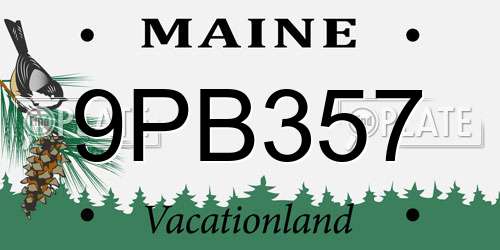 9PB357 Maine License Plate