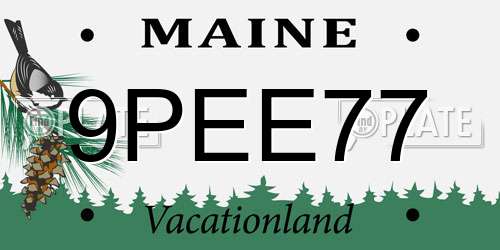 9PEE77 Maine License Plate
