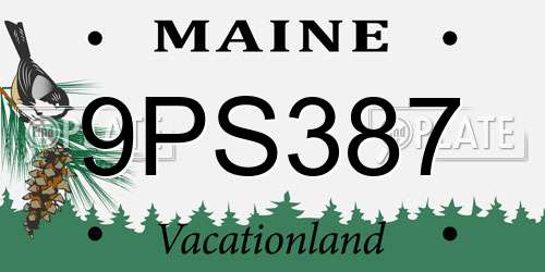 9PS387 Maine License Plate