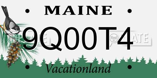 9Q00T4 Maine License Plate
