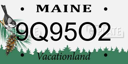 9Q95O2 Maine License Plate