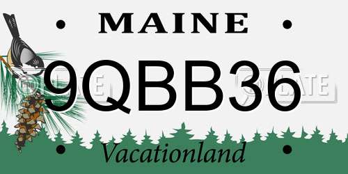 9QBB36 Maine License Plate